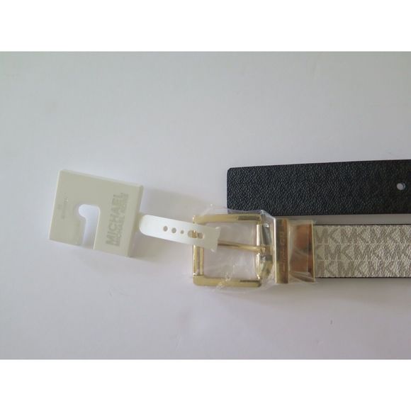 Michael Kors 553793C Women Sz M Reversible White/Black Signature Logo MK Belt - Picture 4 of 9